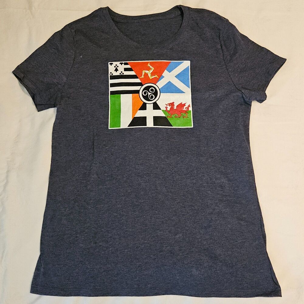Celtic Symbol & Flag Graphic Tee - Women's Size S